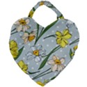 Narcissus Floral Botanical Flowers Giant Heart Shaped Tote View1