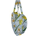 Narcissus Floral Botanical Flowers Giant Heart Shaped Tote View3