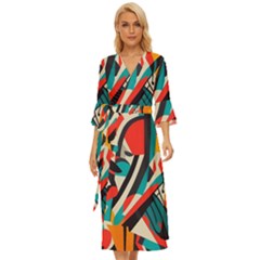 Colorful Abstract Midsummer Wrap Dress by Jack14