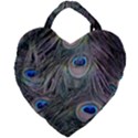 Peacock Feathers Peacock Bird Feathers Giant Heart Shaped Tote View1