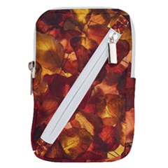 Leaves Fall Autumn Season Orange Belt Pouch Bag (small) by Ndabl3x