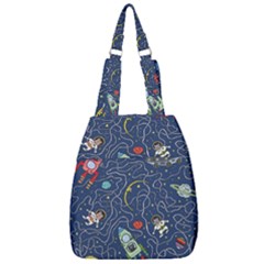 Cat Cosmos Cosmonaut Rocket Center Zip Backpack by Cowasu