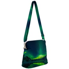 Iceland Aurora Borealis Zipper Messenger Bag by Cowasu