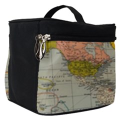 Vintage World Map Make Up Travel Bag (small) by Cowasu