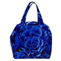 Blue Roses Flowers Plant Romance Blossom Bloom Nature Flora Petals Boxy Hand Bag by Cowasu