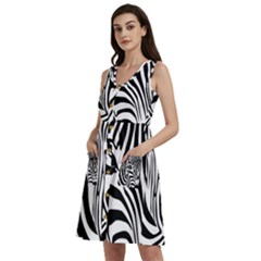 Animal Cute Pattern Art Zebra Sleeveless Dress With Pocket by Amaryn4rt