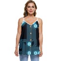 A Completely Seamless Background Design Circuitry Casual Spaghetti Strap Chiffon Top View1