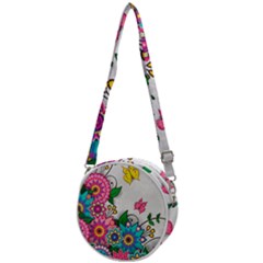 Flowers Pattern Vector Art Crossbody Circle Bag by Amaryn4rt