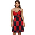 Black And Red Backgrounds- V-Neck Pocket Summer Dress  View1