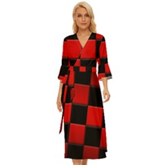 Black And Red Backgrounds- Midsummer Wrap Dress by Amaryn4rt