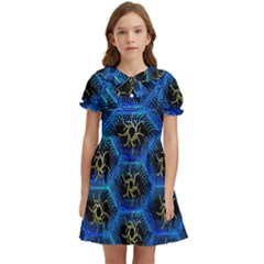 Blue Bee Hive Kids  Bow Tie Puff Sleeve Dress by Amaryn4rt