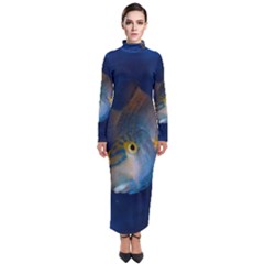 Fish Blue Animal Water Nature Turtleneck Maxi Dress by Amaryn4rt