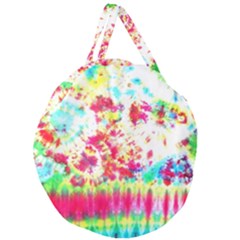 Pattern Decorated Schoolbus Tie Dye Giant Round Zipper Tote by Amaryn4rt