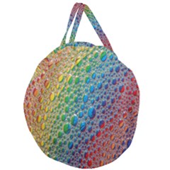 Bubbles Rainbow Colourful Colors Giant Round Zipper Tote by Amaryn4rt