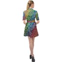 Bubbles Rainbow Colourful Colors Belted Shirt Dress View2