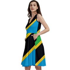 Flag Of Tanzania Sleeveless V-neck Skater Dress by Amaryn4rt