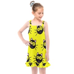 Cats Heads Pattern Design Kids  Overall Dress by Amaryn4rt