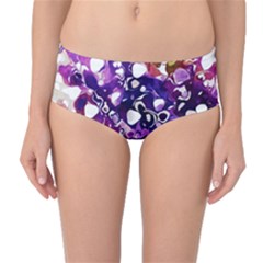 Paint Texture Purple Watercolor Mid-waist Bikini Bottoms by Simbadda