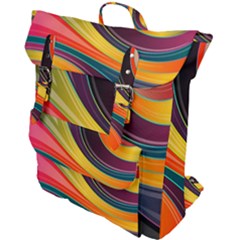 Abstract Colorful Background Wavy Buckle Up Backpack by Simbadda