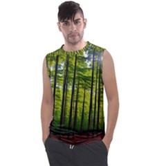 Green Forest Jungle Trees Nature Sunny Men s Regular Tank Top by Ravend