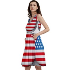 United Of America Usa Flag Sleeveless V-neck Skater Dress by Celenk