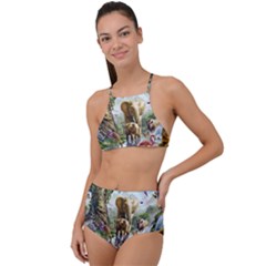 Beautiful Jungle Animals High Waist Tankini Set by Ravend