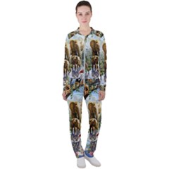 Beautiful Jungle Animals Casual Jacket And Pants Set by Ravend