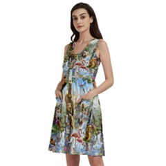 Beautiful Jungle Animals Sleeveless Dress With Pocket by Ravend