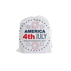 Independence Day Usa Drawstring Pouch (medium) by Ravend