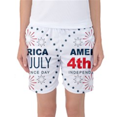 Independence Day Usa Women s Basketball Shorts by Ravend