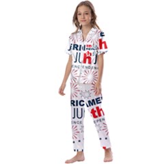 Independence Day Usa Kids  Satin Short Sleeve Pajamas Set by Ravend