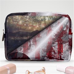 Independence Day Background Abstract Grunge American Flag Make Up Pouch (medium) by Ravend