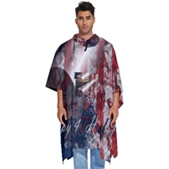 Independence Day Background Abstract Grunge American Flag Men s Hooded Rain Ponchos by Ravend