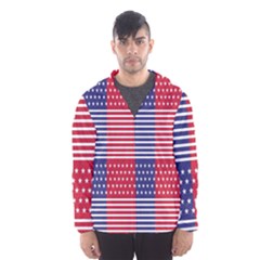 American Flag Patriot Red White Men s Hooded Windbreaker by Celenk