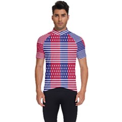 American Flag Patriot Red White Men s Short Sleeve Cycling Jersey by Celenk