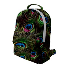 Peacock Feathers Color Plumage Flap Pocket Backpack (large) by Celenk