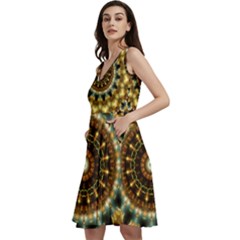 Pattern Abstract Background Art Sleeveless V-neck Skater Dress With Pockets by Celenk