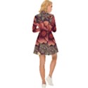 Flowers Pattern Long Sleeve Velour Longline Dress View4