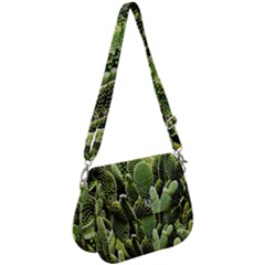 Cactus Flora Flower Nature Floral Saddle Handbag by Vaneshop