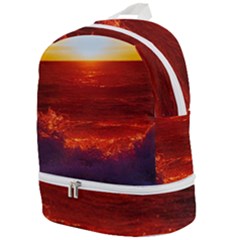 Sea Beach Sunset Sunrise Twilight Zip Bottom Backpack by Vaneshop