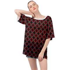 Pattern Design Artistic Decor Oversized Chiffon Top by Celenk