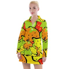 Fruit Food Wallpaper Women s Long Sleeve Casual Dress by Dutashop