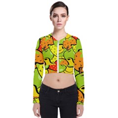 Fruit Food Wallpaper Long Sleeve Zip Up Bomber Jacket by Dutashop