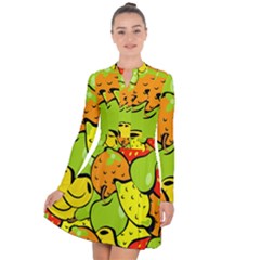 Fruit Food Wallpaper Long Sleeve Panel Dress by Dutashop