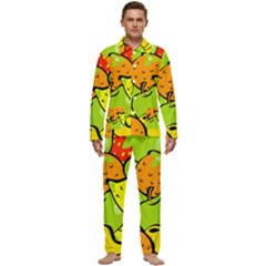 Fruit Food Wallpaper Men s Long Sleeve Velvet Pocket Pajamas Set by Dutashop