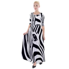 Animal Cute Pattern Art Zebra Half Sleeves Maxi Dress by Amaryn4rt