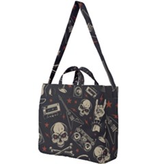 Grunge Seamless Pattern With Skulls Square Shoulder Tote Bag by Amaryn4rt