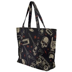 Grunge Seamless Pattern With Skulls Zip Up Canvas Bag by Amaryn4rt