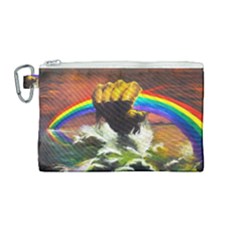 Rainbow Color Canvas Cosmetic Bag (medium) by uniart180623