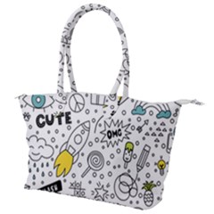 Set-cute-colorful-doodle-hand-drawing Canvas Shoulder Bag by uniart180623